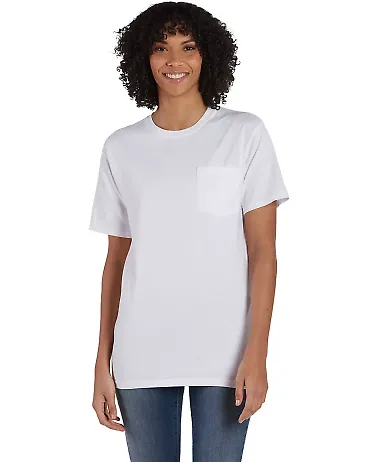Comfort Wash GDH150 Garment Dyed Short Sleeve T-Sh in White front view