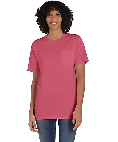 Comfort Wash GDH150 Garment Dyed Short Sleeve T-Sh in Coral craze front view