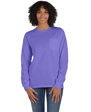 Comfort Wash GDH250 Garment Dyed Long Sleeve T-Shi in Lavender front view