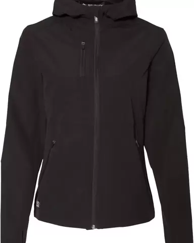 DRI DUCK 9411 Women's Ascent Hooded Soft Shell Jac Black front view