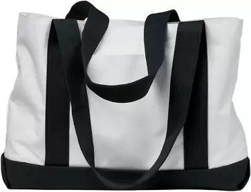 Liberty Bags 7002 P & O Cruiser Tote in White/ black front view