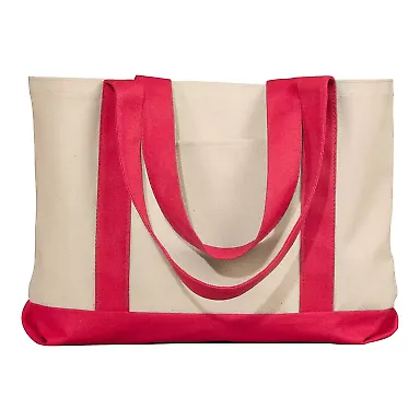 Liberty Bags 8869 11 Ounce Cotton Canvas Tote in Natural/ red front view