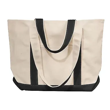 Liberty Bags 8871 16 Ounce Cotton Canvas Tote in Natural/ black front view