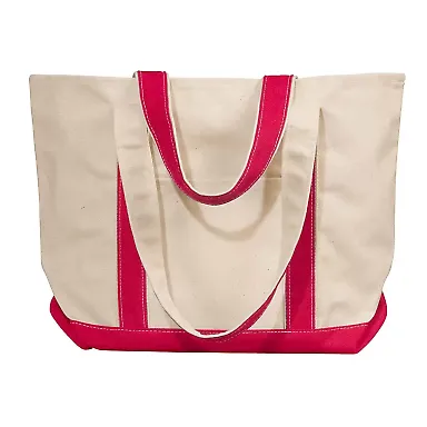 Liberty Bags 8871 16 Ounce Cotton Canvas Tote in Natural/ red front view
