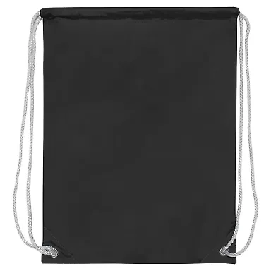 Liberty Bags 8887 Nylon Drawstring Backpack with W BLACK front view