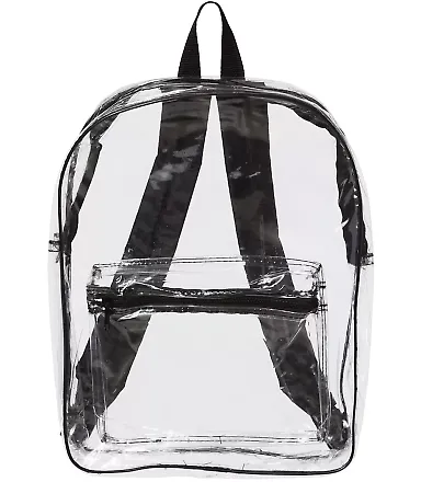 Liberty Bags 7010 Clear PVC Backpack BLACK front view