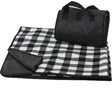 Liberty Bags 8702 Alpine Fleece Plaid Picnic Blank in White buffalo front view