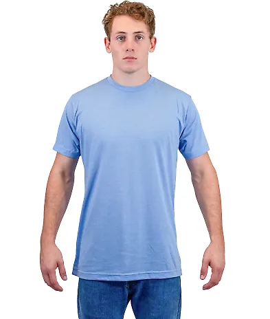 Tultex 241 Unisex Ultra Blend Poly-Rich Tee in Heather athletic blue front view