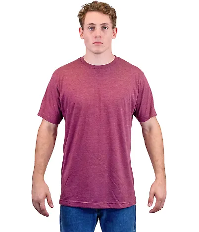 Tultex 241 Unisex Ultra Blend Poly-Rich Tee Heather Burgundy front view