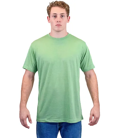 Tultex 241 Unisex Ultra Blend Poly-Rich Tee in Heather green front view