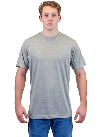 Tultex 241 Unisex Ultra Blend Poly-Rich Tee in Heather grey front view