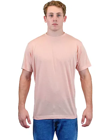 Tultex 241 Unisex Ultra Blend Poly-Rich Tee in Heather peach front view