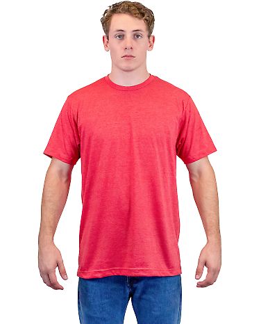 0241 Tultex Unisex Ultra Blend Tee  Heather Red front view
