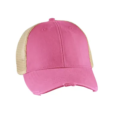 Ollie Cap in Neon pink/ tan front view