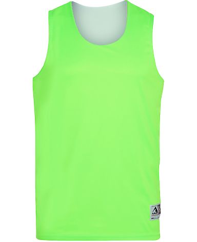 Augusta Sportswear 148 Reversible Wicking Tank in Lime/ white front view