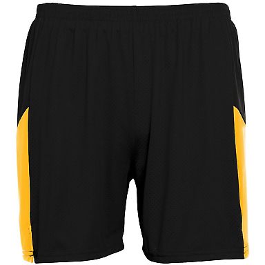 Augusta Sportswear 335 Sprint Short in Black/ gold front view