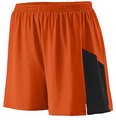 Augusta Sportswear 336 Youth Sprint Short in Orange/ black front view