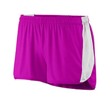 Augusta Sportswear 337 Women's Sprint Short in Power pink/ white front view