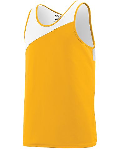 Augusta Sportswear 353 Youth Accelerate Jersey in Gold/ white front view