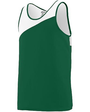 Augusta Sportswear 353 Youth Accelerate Jersey in Dark green/ white front view
