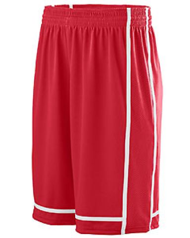 Augusta Sportswear 1185 Winning Streak Short in Red/ white front view