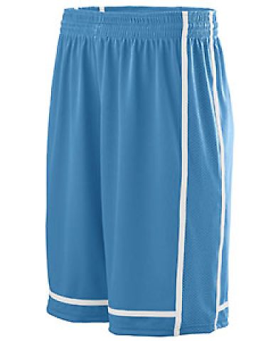 Augusta Sportswear 1185 Winning Streak Short in Columbia blue/ white front view