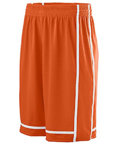 Augusta Sportswear 1185 Winning Streak Short in Orange/ white front view