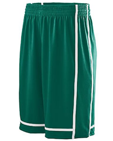 Augusta Sportswear 1185 Winning Streak Short in Dark green/ white front view