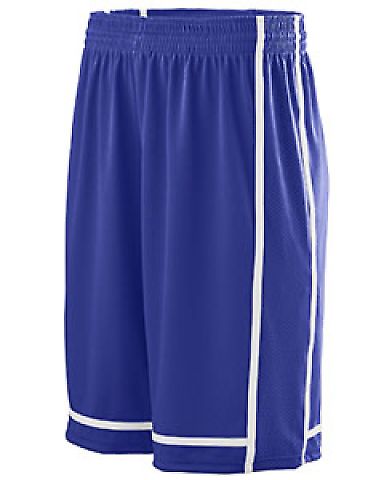 Augusta Sportswear 1185 Winning Streak Short in Purple/ white front view