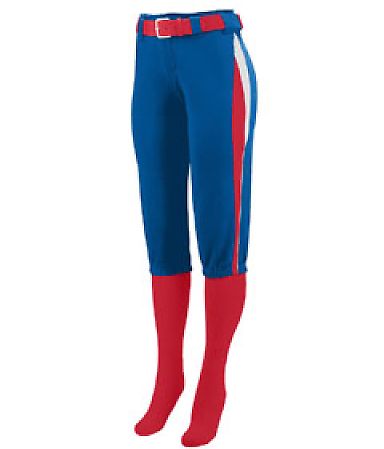 Augusta Sportswear 1340 Women's Comet Pant in Royal/ red/ white front view