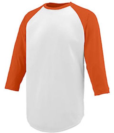 Augusta Sportswear 1506 Youth Nova Jersey in White/ orange front view