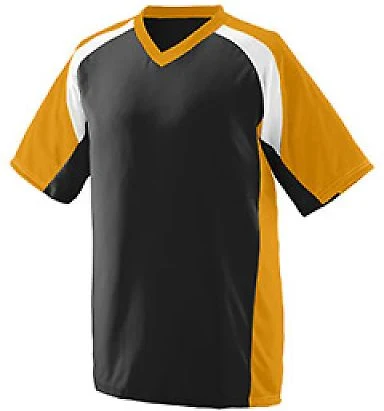 Augusta Sportswear 1535 Nitro Jersey in Black/ gold/ white front view