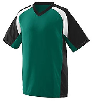 Augusta Sportswear 1536 Youth Nitro Jersey in Dark green/ black/ white front view