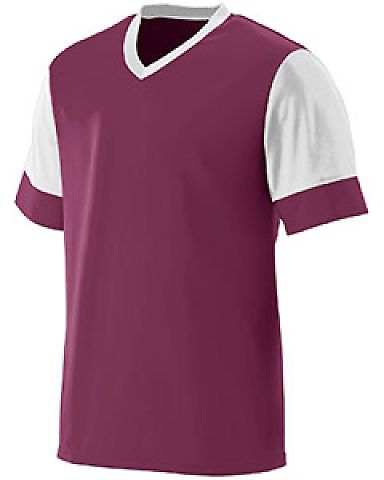 Augusta Sportswear 1601 Youth Lightning Jersey in Maroon/ white front view