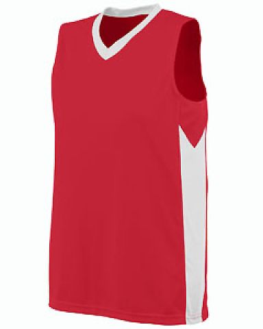 Augusta Sportswear 1714 Women's Block Out Jersey in Red/ white front view