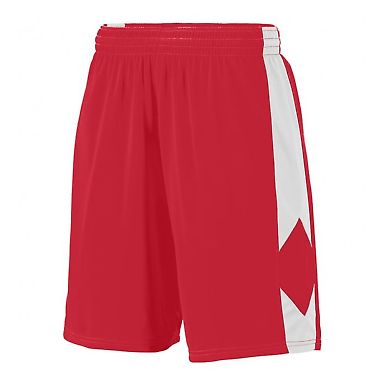 Augusta Sportswear 1715 Block Out Short in Red/ white front view