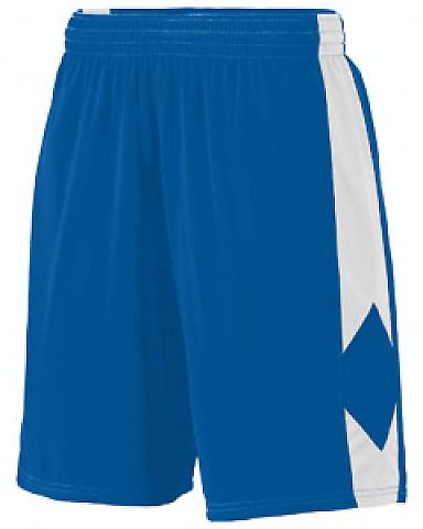 Augusta Sportswear 1716 Youth Block Out Short in Royal/ white front view