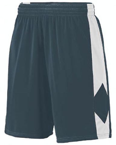 Augusta Sportswear 1716 Youth Block Out Short in Slate/ white front view