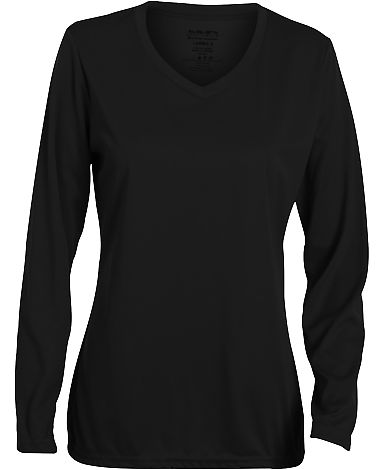 Augusta Sportswear 1788 Women's Long Sleeve Wickin in Black front view