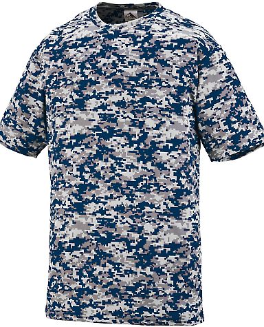 Augusta Sportswear 1798 Digi Camo Wicking T-Shirt in Navy digi front view