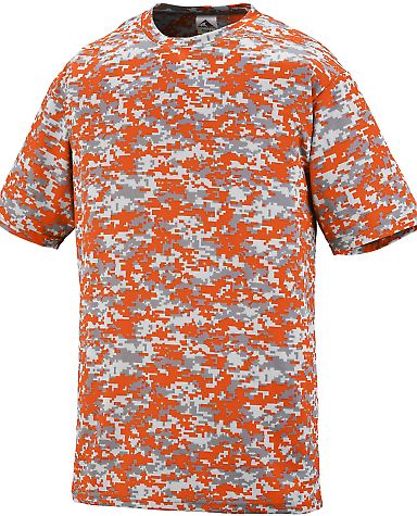 Augusta Sportswear 1798 Digi Camo Wicking T-Shirt in Orange digi front view