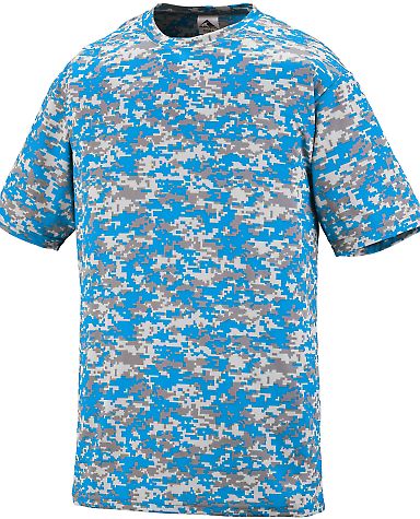 Augusta Sportswear 1798 Digi Camo Wicking T-Shirt in Power blue digi front view