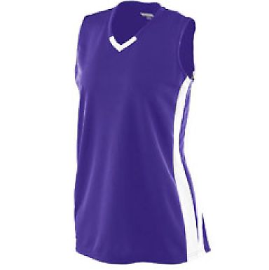 Augusta Sportswear 527 Women's Wicking Mesh Powerh in Purple/ white front view