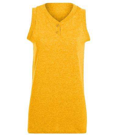 Augusta Sportswear 551 Girls' Sleeveless Two-Butto in Gold front view