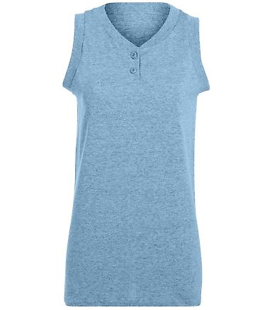 Augusta Sportswear 551 Girls' Sleeveless Two-Butto in Light blue front view