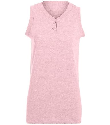Augusta Sportswear 551 Girls' Sleeveless Two-Butto in Light pink front view