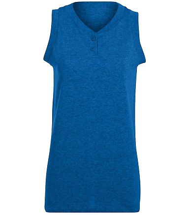 Augusta Sportswear 551 Girls' Sleeveless Two-Butto in Royal front view
