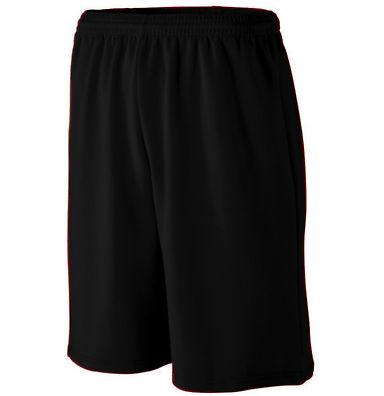 Augusta Sportswear 809 Youth Longer Length Wicking in Black front view