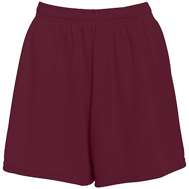 Augusta Sportswear 961 Girls' Wicking Mesh Short in Maroon front view