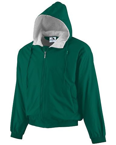 Augusta Sportswear 3280 Hooded Fleece Lined Jacket in Dark green front view